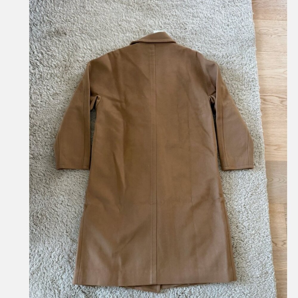 Quince NWT Italian Wool Double-Breasted Slouch Coat Caramel Size med - Picture 8 of 9